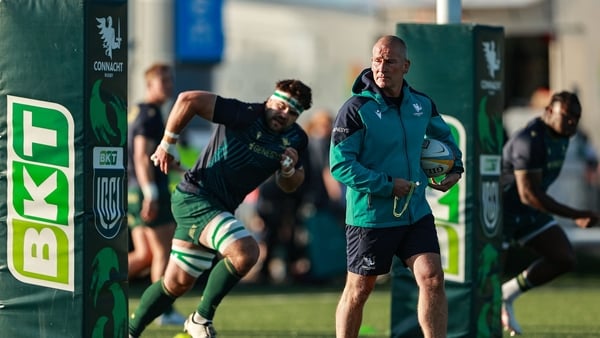 9 May 2026; Connacht head coach Stuart Lancaster before the United Rugby Championship match between Connacht and Munster at Dexcom Stadium in Galway. Photo by Thomas Flinkow/Sportsfile