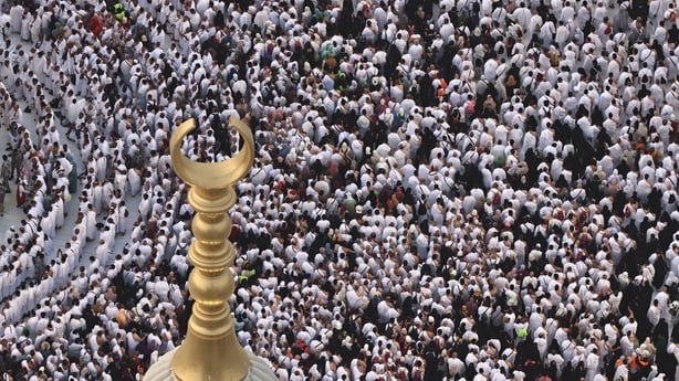 Muslims perform the evening prayer around the Kaaba in mecca