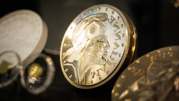 This photograph shows a Marianne-Or gold coin bullion pattern used in the fabrication process