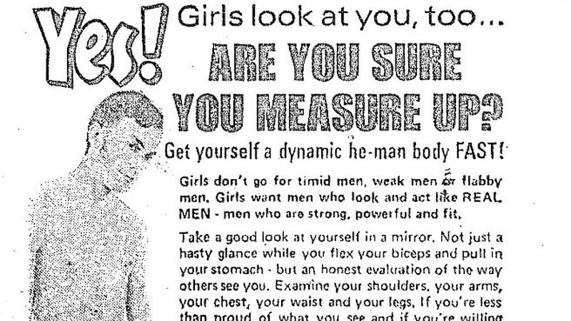 Cropped section of ad for fitness product