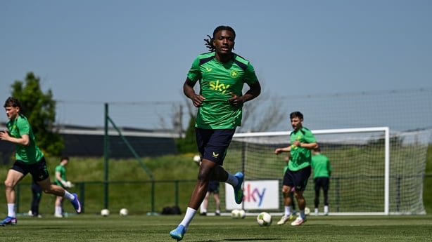 Jaden Umeh during a Republic of Ireland training session at the FAI National Training Centre in Abbotstown, Dublin.