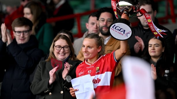 Cork captain Emma Cleary lifts league silverware in April