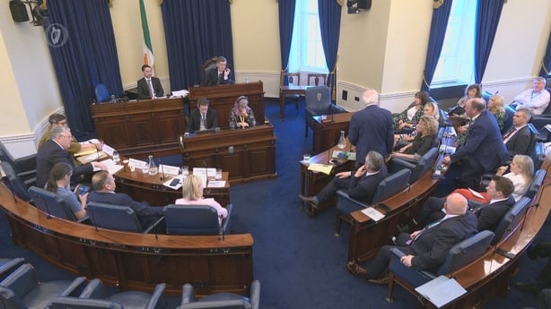 MEPs, including Ciaran Mullooly and Maria Walsh, are in the Seanad chamber