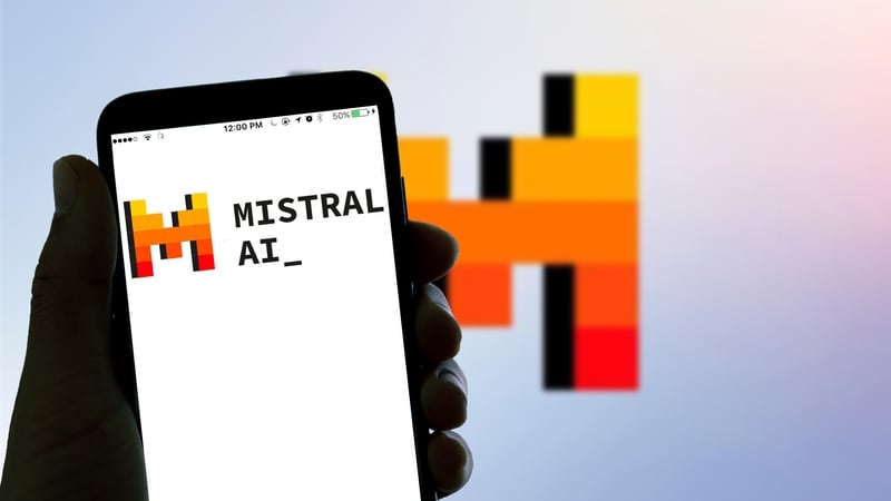 SPAIN - 2026/02/04: In this photo illustration, the french AI chatbot Mistral logo seen displayed on a smartphone and in the background. (Photo Illustration by Davide Bonaldo/SOPA Images/LightRocket via Getty Images)
