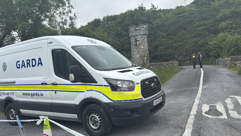 A Garda Van at the scene in Clifden
