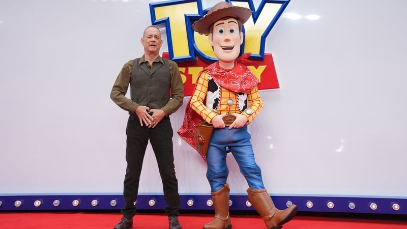 Tom Hanks (left) and Toy Story character Woody at a launch event for Toy Story 5, at the Odeon Luxe in Leicester Square, central London. Picture date: Thursday May 28, 2026. PA Photo. Photo credit should read: Yui Mok/PA Wire