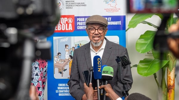 Dr. Tedros Adhanom Ghebreyesus speaks to reporters