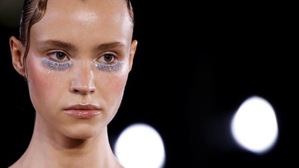 A model presents a creation by Celia Kritharioti