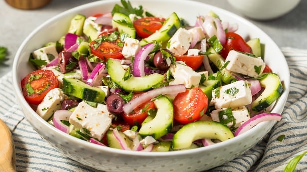 Homemade Peasant Salad with Olives