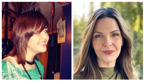 A collage of a photograph of Jackie Fox as a teenager with a photo of her nowadays