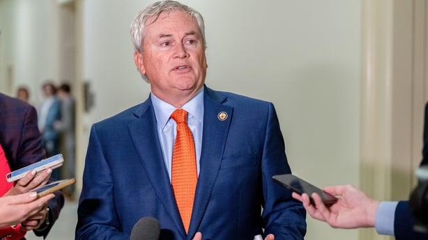 Representative James Comer, a Republican from Kentucky and chairman of the House Oversight and Accountability Committee, speaks to members of the media while arriving for a closed-door session with former Attorney General Pam Bondi, not pictured, in Washington, DC, US, on Friday, May 29, 2026. Forme