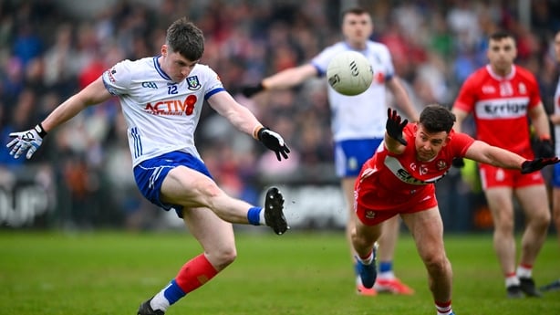 2 May 2026; Stephen O'Hanlon of Monaghan during the Ulster GAA Football Senior Championship semi-final match between Derry and Monaghan at BOX-IT Athletic Grounds in Armagh. Photo by Shauna Clinton/Sportsfile