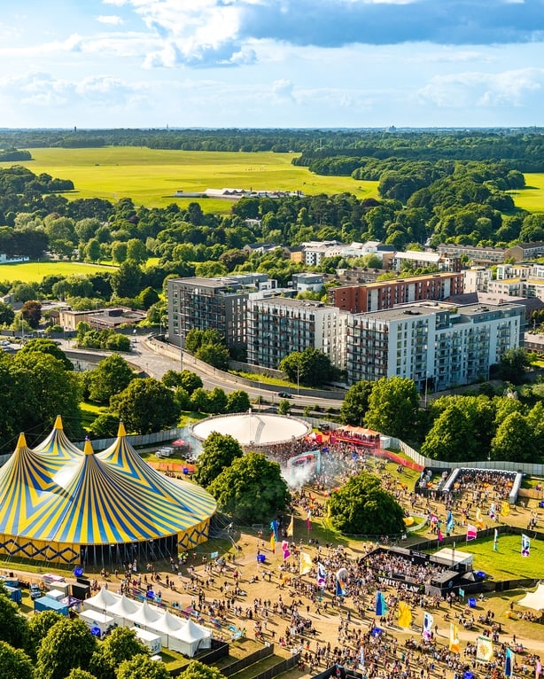 An aerial view of the Forbidden Fruit Festival in Dublin