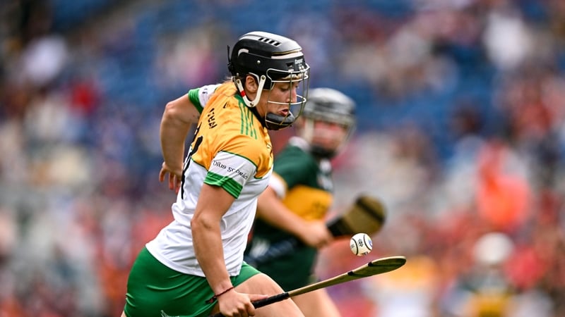 10 August 2025; Mairead Teehan of Offaly during the Glen Dimplex All-Ireland Intermediate Camogie Championship final match between Offaly and Kerry at Croke Park in Dublin. Photo by Ramsey Cardy/Sportsfile