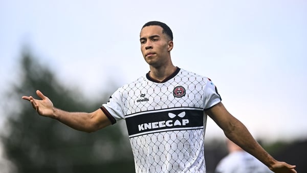 22 May 2026; Douglas James-Taylor of Bohemians during the SSE Airtricity Men’s Premier Division match between Galway United and Bohemians at Eamonn Deacy Park in Galway. Photo by Piaras Ó Mídheach/Sportsfile