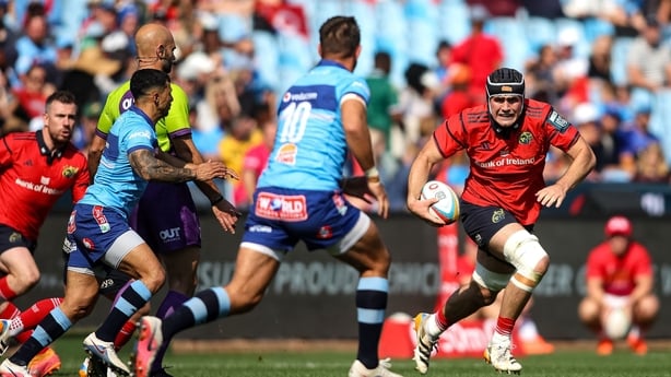 30 May 2026; Brian Gleeson of Munster during the United Rugby Championship quarter-final match between Vodacom Bulls and Munster at Loftus Versfeld Stadium in Pretoria, South Africa. Photo by Shaun Roy/Sportsfile