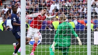 Kai Havertz of Arsenal scores a goal to make the score 0-1 during the UEFA Champions League Final 2026 match between Paris Saint-Germain and Arsenal FC at Puskas Arena on May 30, 2026 in Budapest, Hungary. (Photo by Chris Brunskill/Fantasista/Getty Images