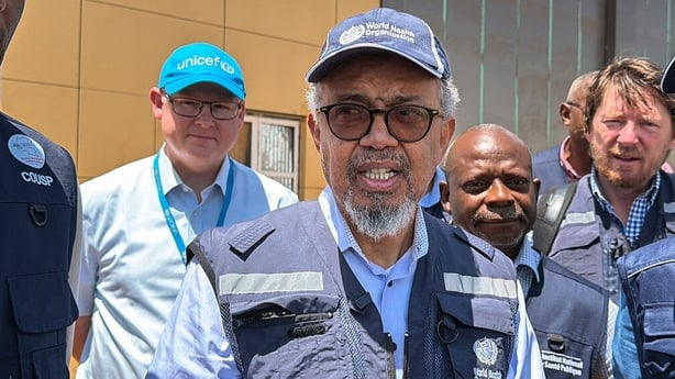 World Health Organization (WHO) Director-General Tedros Adhanom Ghebreyesus arrives in Bunia, in the eastern Democratic Republic of the Congo