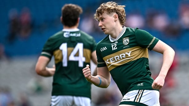 Kerry's Killian Dennehy celebrates a point against Tyrone in the Under-20 All-Ireland football final at Croke Park