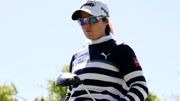 GALLOWAY, NEW JERSEY - MAY 30: Leona Maguire of Ireland walks off as In Gee Chun of the Republic of Korea prepares to play a shot on the ninth tee during the second round of the ShopRite LPGA powered by Wakefern 2026 at Seaview Bay Course on May 30, 2026 in Galloway, New Jersey. (Photo by Emilee Chi