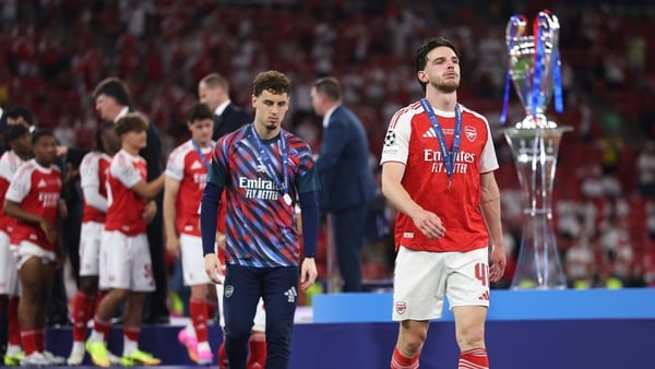Declan Rice after Arsenal's loss in the 2026 Champions League final