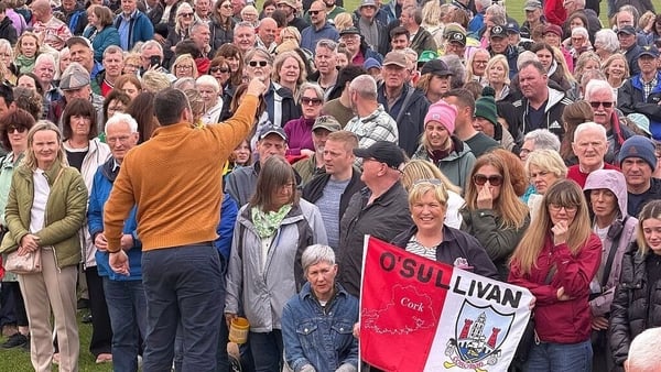 Participants with the family name of O’Sullivan and Sullivan gather a bid to break a world record for the largest gathering of people with the same surname, in Castletownbere