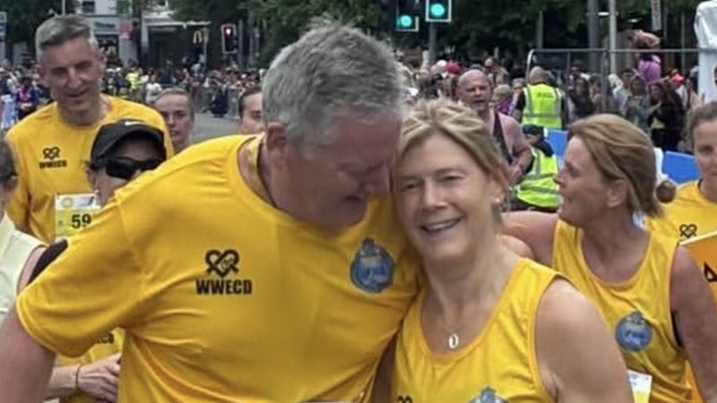 The parents of a young woman who died not long after she reached the finish line in the Cork City Marathon last year took part in the event today (Sun) in her memory.