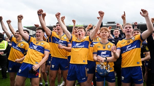 Clare Under-20 hurlers celebrate their All-Ireland final victory over Galway