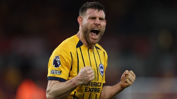 James Milner of Brighton & Hove Albion celebrates the victory after the Premier League match between Brentford and Brighton & Hove Albion at the Gtech Community Stadium in Brentford, England, on February 21, 2026.