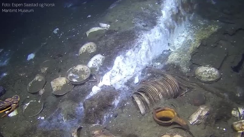 bowls and other artefacts seen on a shipwreck