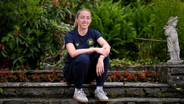 Megan Connolly poses for a portrait following a Republic of Ireland women's media conference at Fota Island Resort in Cork.