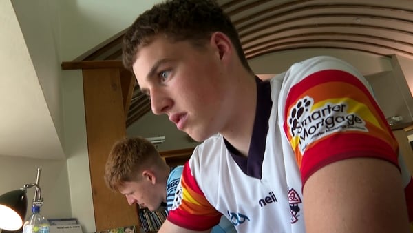 Leaving Cert students Ross Deegan and Hugh Whelan study for their exams in a library