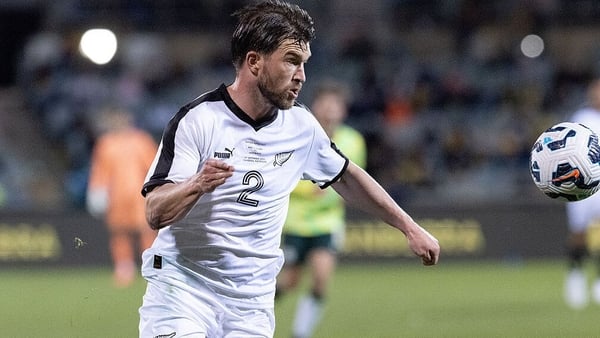 New Zealand footballer Tim Payne in action against Australia in September 2025