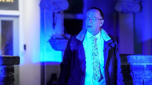 Ian Beale (Adam Woodyatt)sees the blue lights flashing Photo: BBC/Jack Barnes/Kieron McCarron