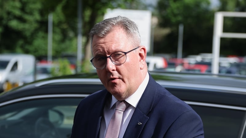 Jeffrey Donaldson arriving at Newry Crown Court on 2 June