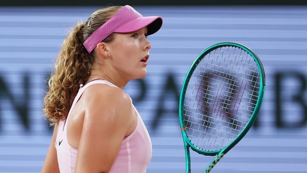 PARIS, FRANCE - JUNE 02: Mirra Andreeva celebrates a point against Sorana Cirstea of Romania during their Women's Singles quarter-final match on Day Ten of the 2026 French Open at Roland Garros on June 02, 2026 in Paris, France. (Photo by Matthew Stockman