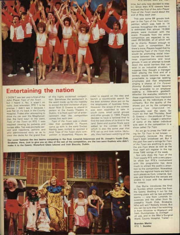 Article about the John Player tops in the RTÉ Guide in 1981 quoted in the main text of the piece