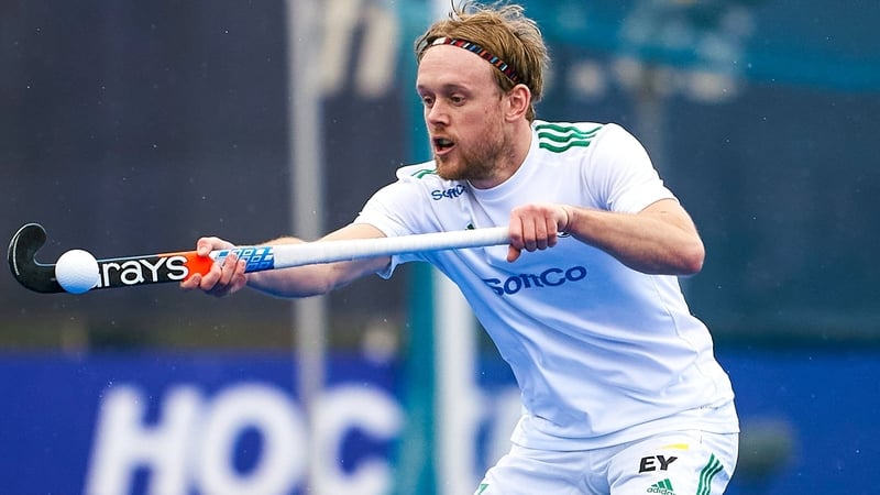 19 January 2024; Tim Cross of Ireland during the FIH Men's Olympic Hockey Qualifying Tournament semi-final match between Ireland and Spain at Campo de Hockey Hierba Tarongers in Valencia, Spain. Photo by Manuel Queimadelos/Sportsfile