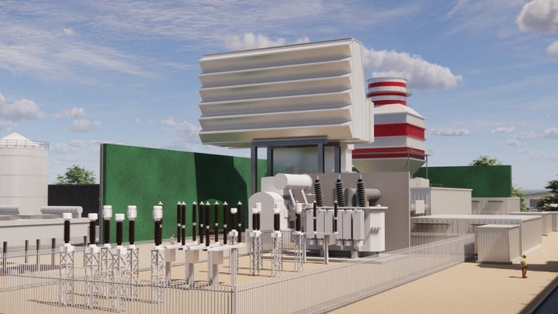 A computer generated render of the Kilshane Energy lodged plans for a 680MW power plant