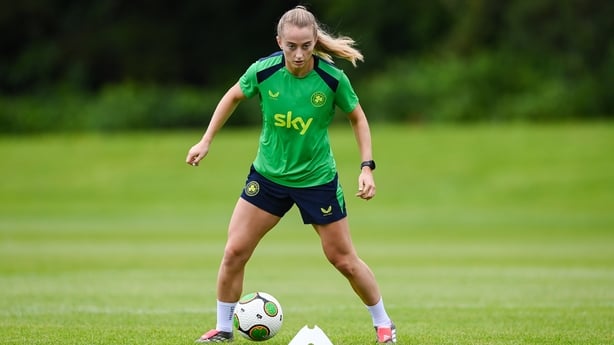 Aoibheann Clancy during a Republic of Ireland women's training session at Fota Island Resort in Cork