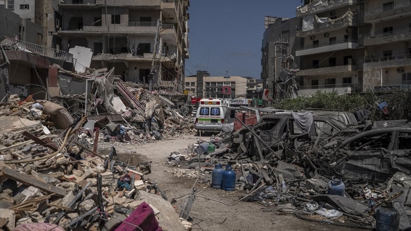 The aftermath of an Israeli airstrike on Lebanon