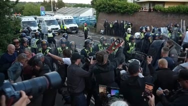 Protesters clash with police in Southampton