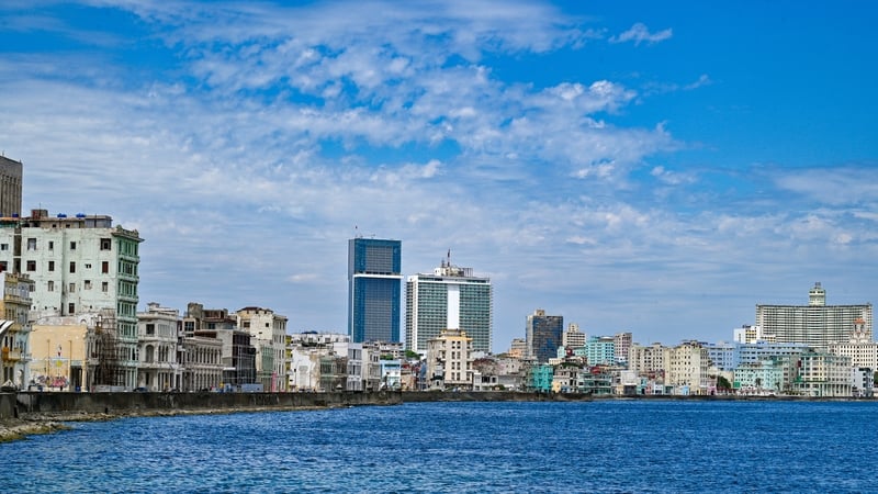 View of the Havava waterfront with some high rise hotel buildings visible