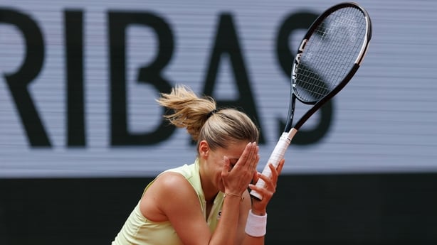 Maja Chwalinska of Poland celebrates victory against Anna Kalinskaya during Day Eleven of the 2026 French Open at Roland Garros on June 03, 2026 in Paris, France.