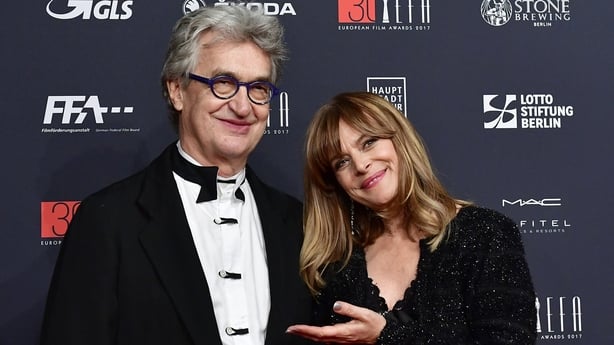 Wim Wenders and Nastassja Kinski pose upon arrival for the 30th European Film Awards in Berlin, on 9 December, 2017. (Photo by Tobias SCHWARZ/AFP)