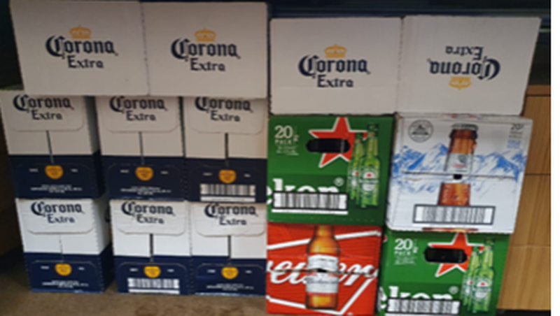 Gardaí issued images of the alcohol seized during the search