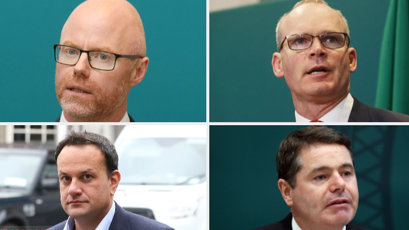 Stephen Donnelly, Simon Coveney, Paschal Donohoe and Leo Varadkar (L-R clockwise)
