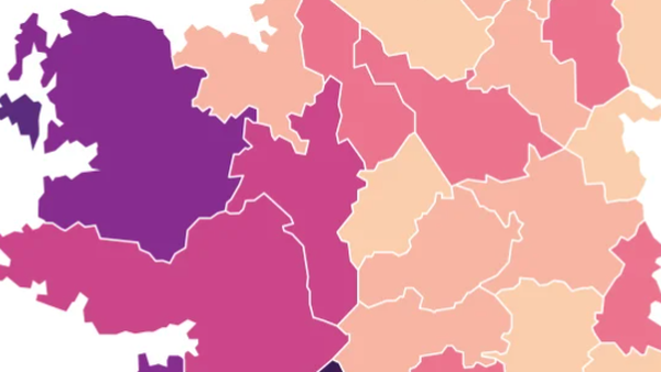 Close up of the map