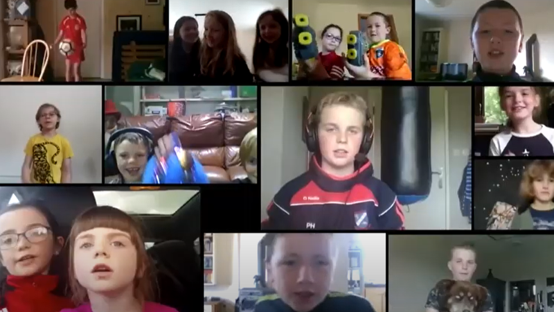 Students from Cappabue National School (Pic: Cappabue National School/YouTube)