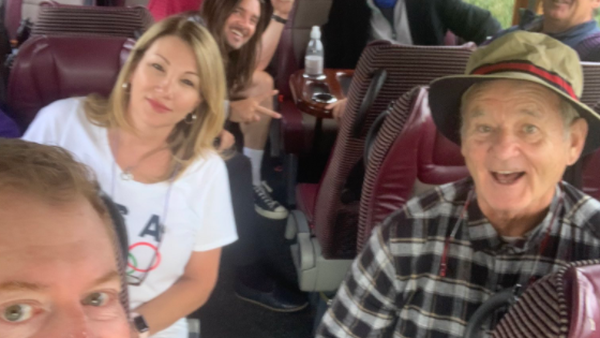 The gang's all here - Bill Murray and co en route to Belmullet Photo: Ray D'Arcy Show/Twitter